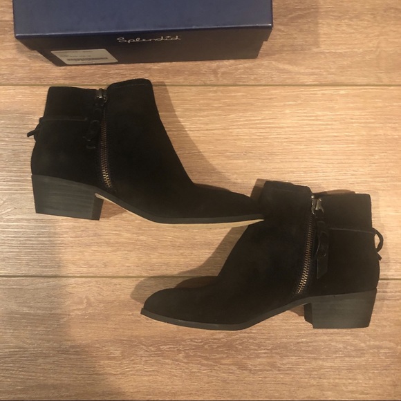 Splendid Holmes Suede Bow Ankle Bootie - Picture 4 of 8